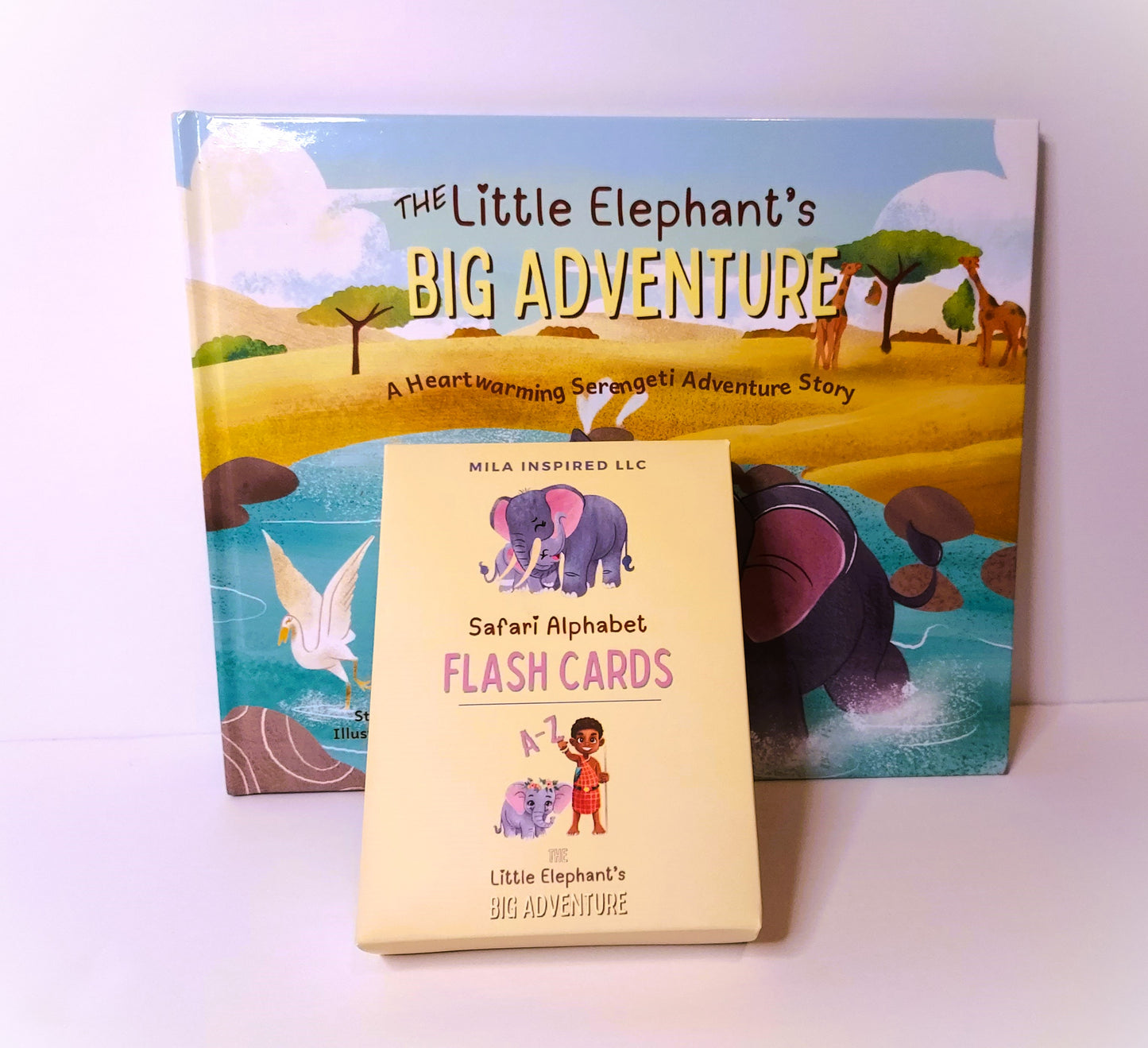 Fun Safari Alphabet Flash Cards from The Little Elephant's Big Adventure Book | Amara Baby Elephant ABC Cards | Fun Children's A to Z Learning Cards