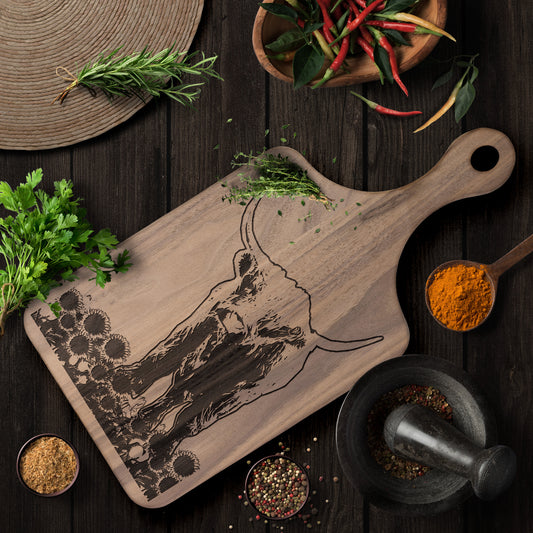 Highland Cow Engraved Bamboo Cutting Board, Charcuterie Board, Free  Shipping 