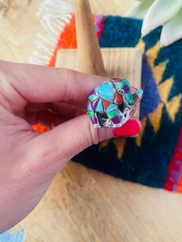 Elephant Sterling Silver Handmade  Ring | Size 9