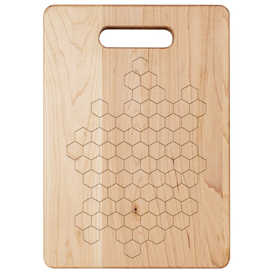 Honeycomb design on Maple cutting board, great cutting board for housewarming