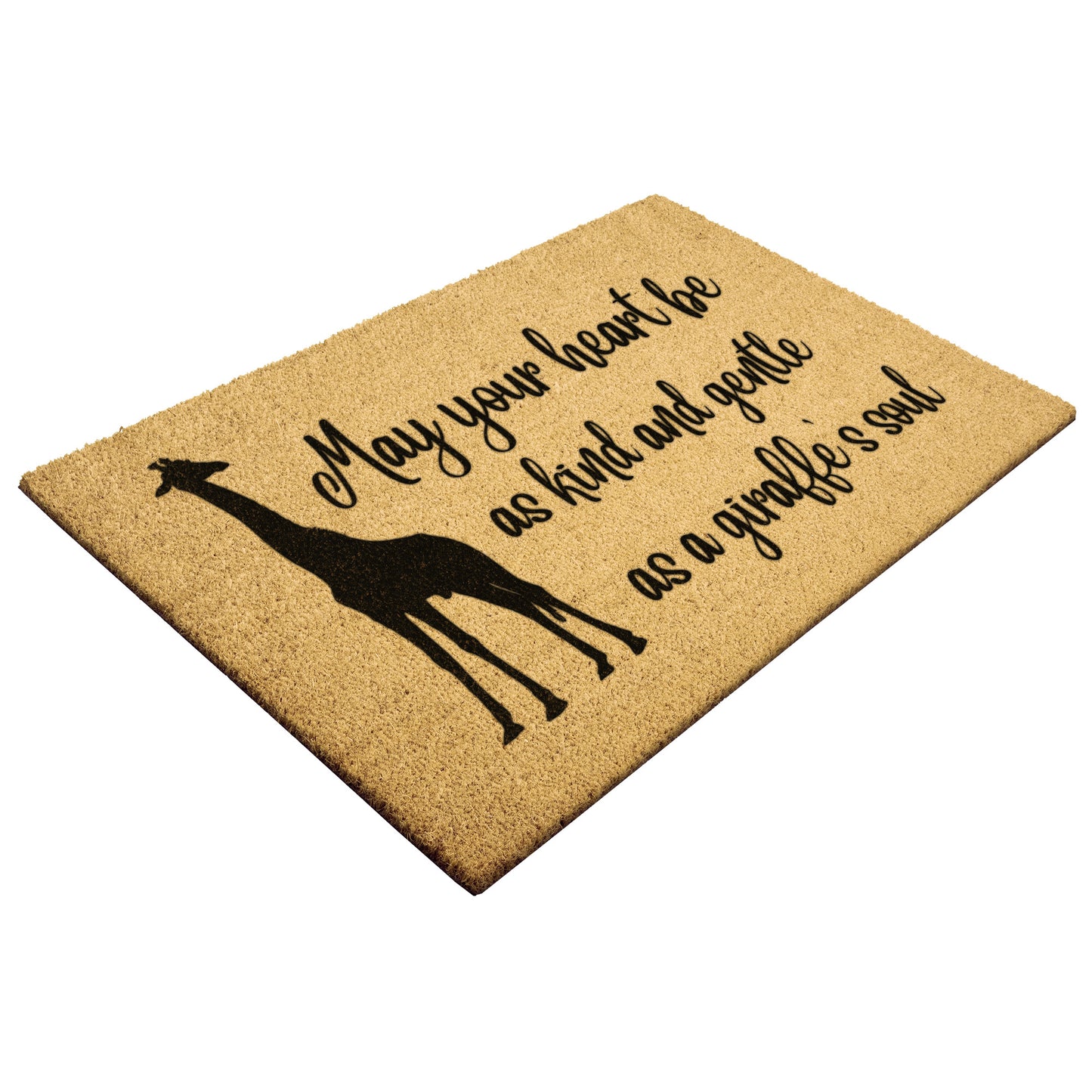Kind Giraffe's Soul Welcome Home Mat, New House Patio Gift, Stylish Animal House Decor, Coconut Coir Mat, Durable Front Door Mat, Outdoor