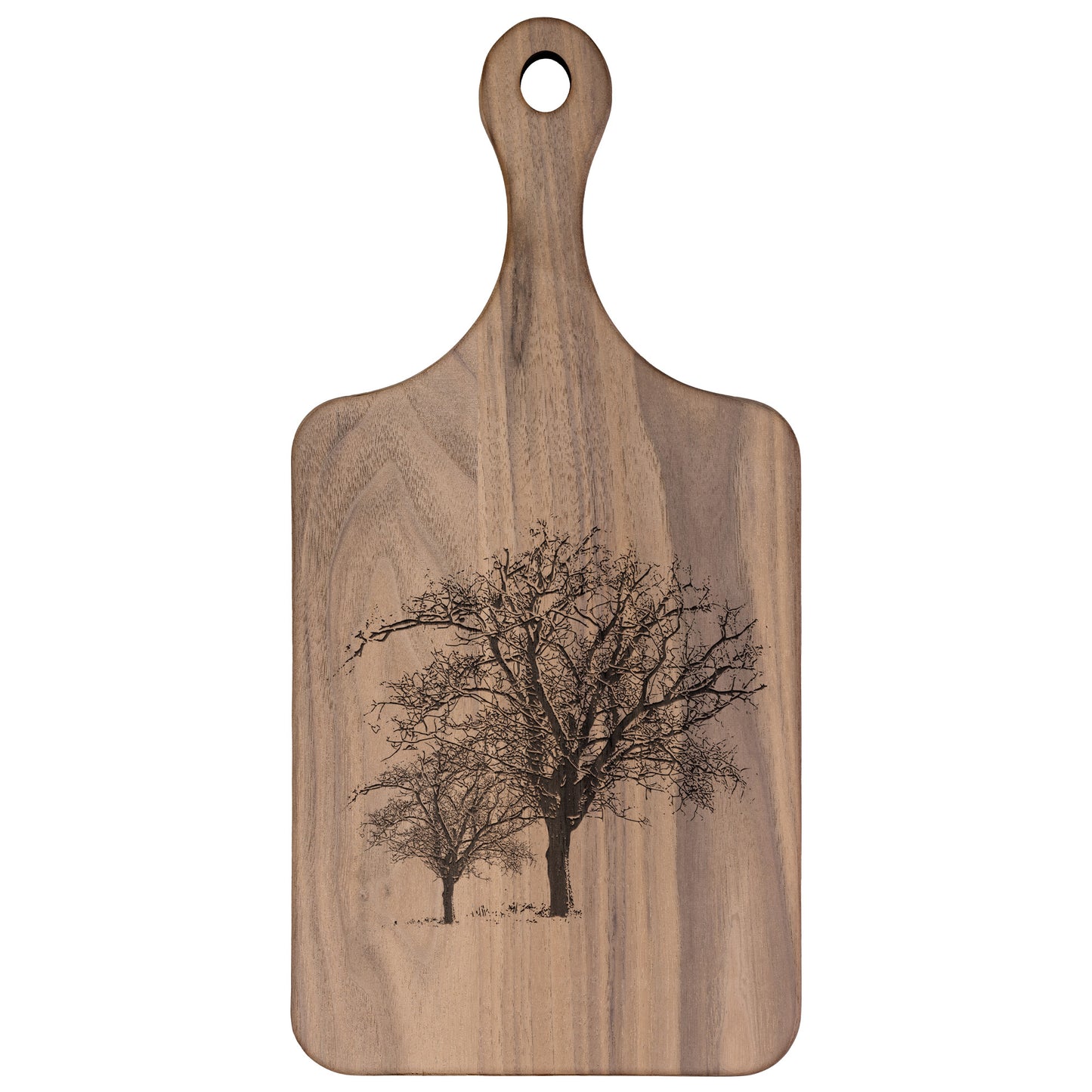 Maple Cutting Board, Walnut Cutting Board, Paddle Cutting Board with Trees, Perfect Housewarming Gift