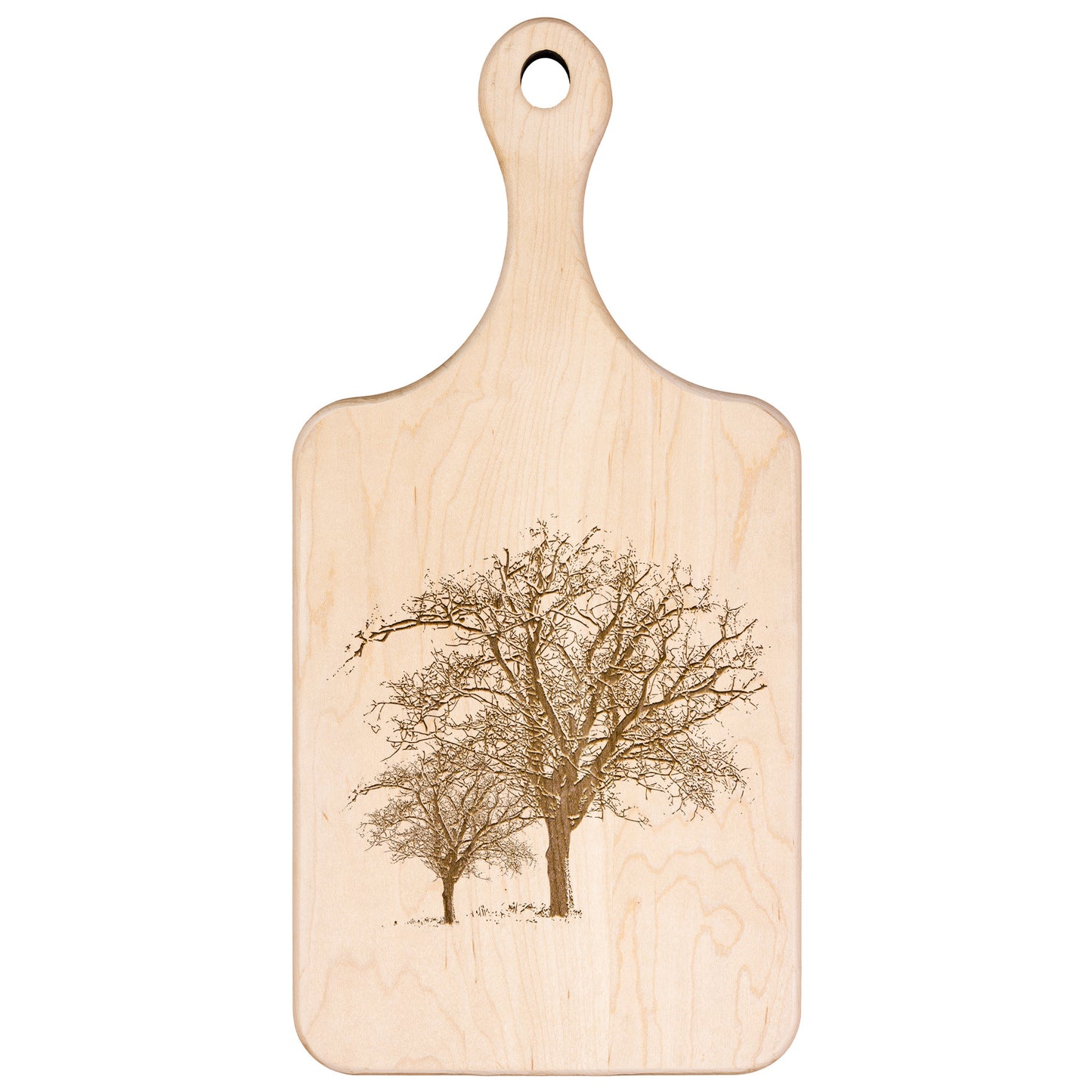 Maple Cutting Board, Walnut Cutting Board, Paddle Cutting Board with Trees, Perfect Housewarming Gift, Kitchen, Best Boards Crafted in USA