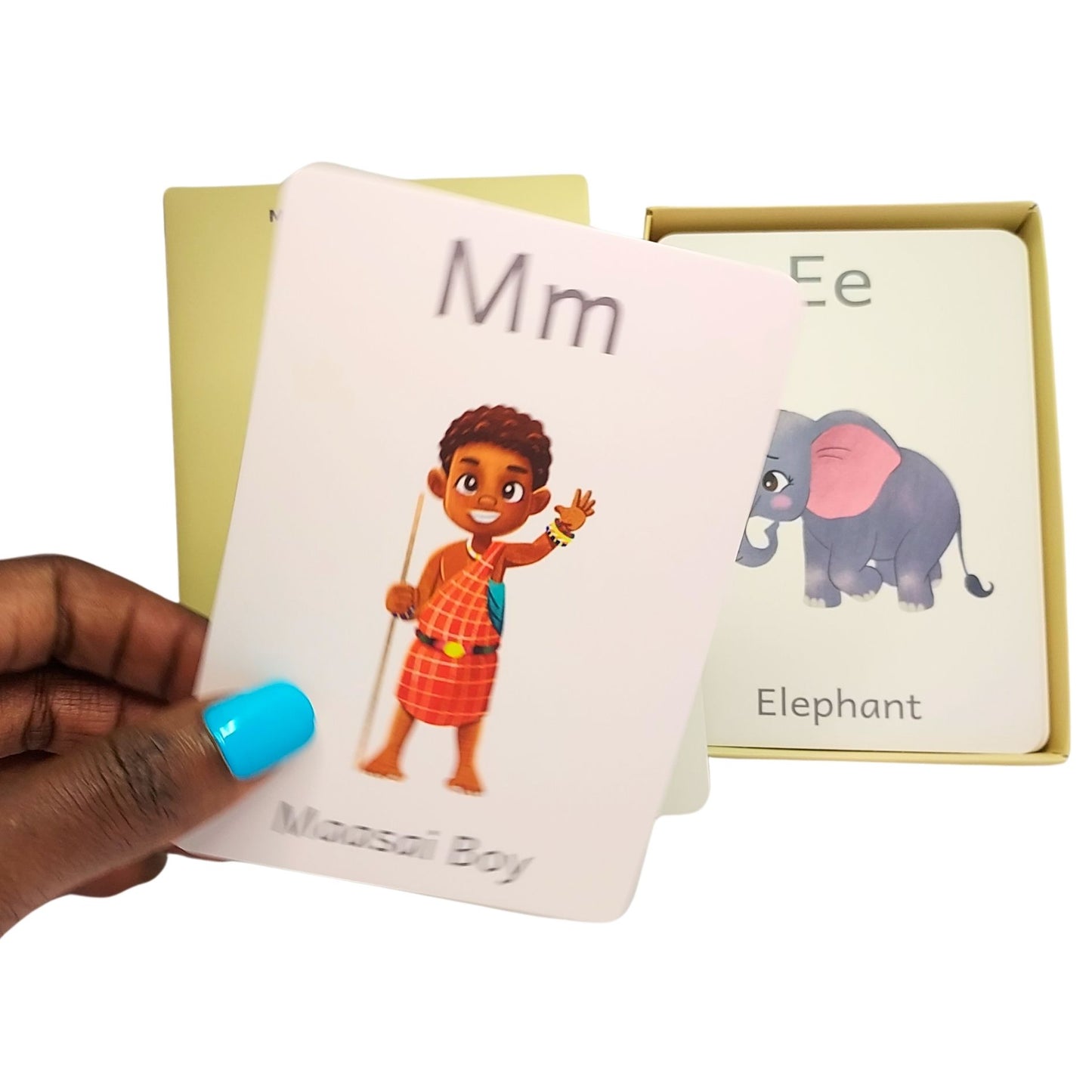 Fun Safari Alphabet Flash Cards from The Little Elephant's Big Adventure Book | Amara Baby Elephant ABC Cards | Fun Children's A to Z Learning Cards