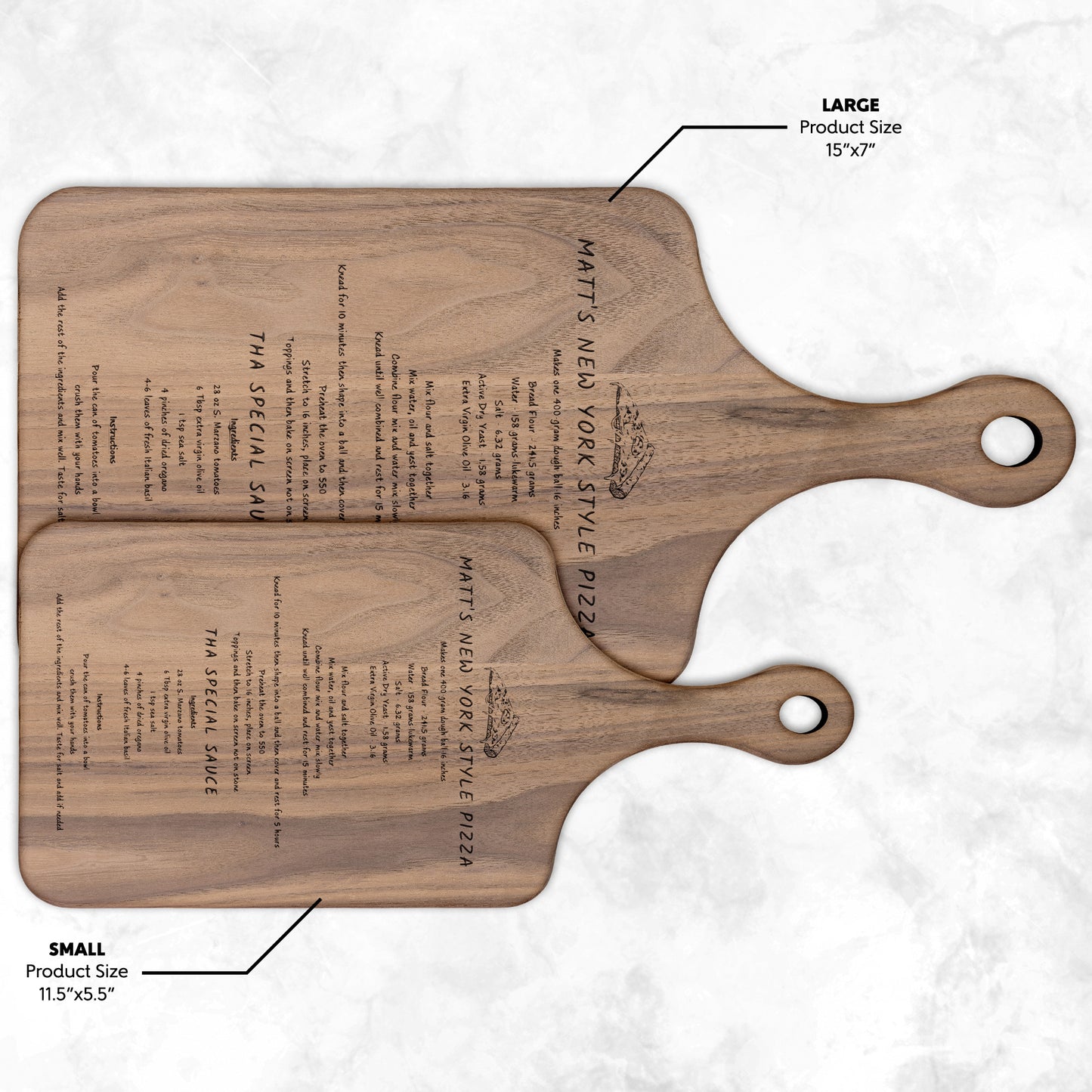 Personalized Hardwood Recipe Boards: Elevate Your Culinary Journey with Custom Walnut or Maple Paddle Cutting Boards
