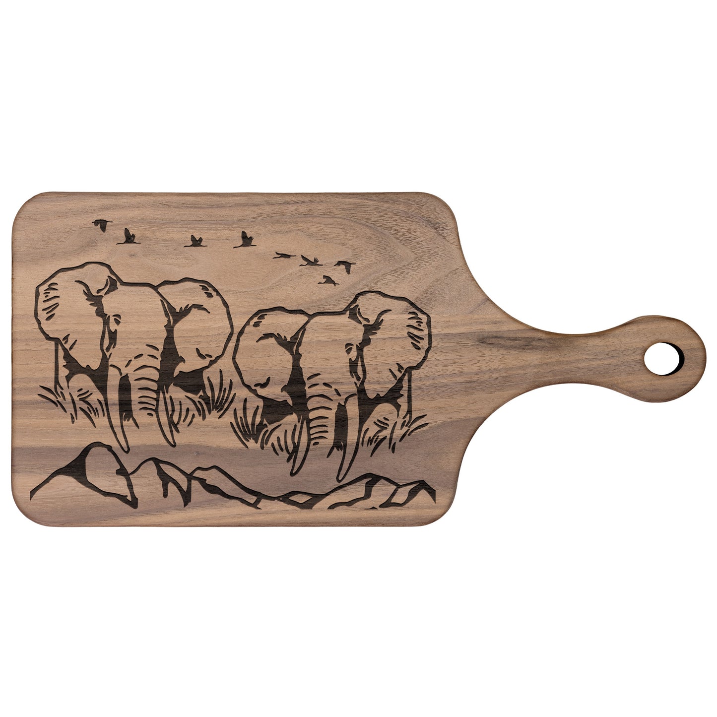 Safari-Inspired Elephant Hardwood Cutting Boards | Elegant Kitchen Decor | Walnut & Maple Chopping Baords
