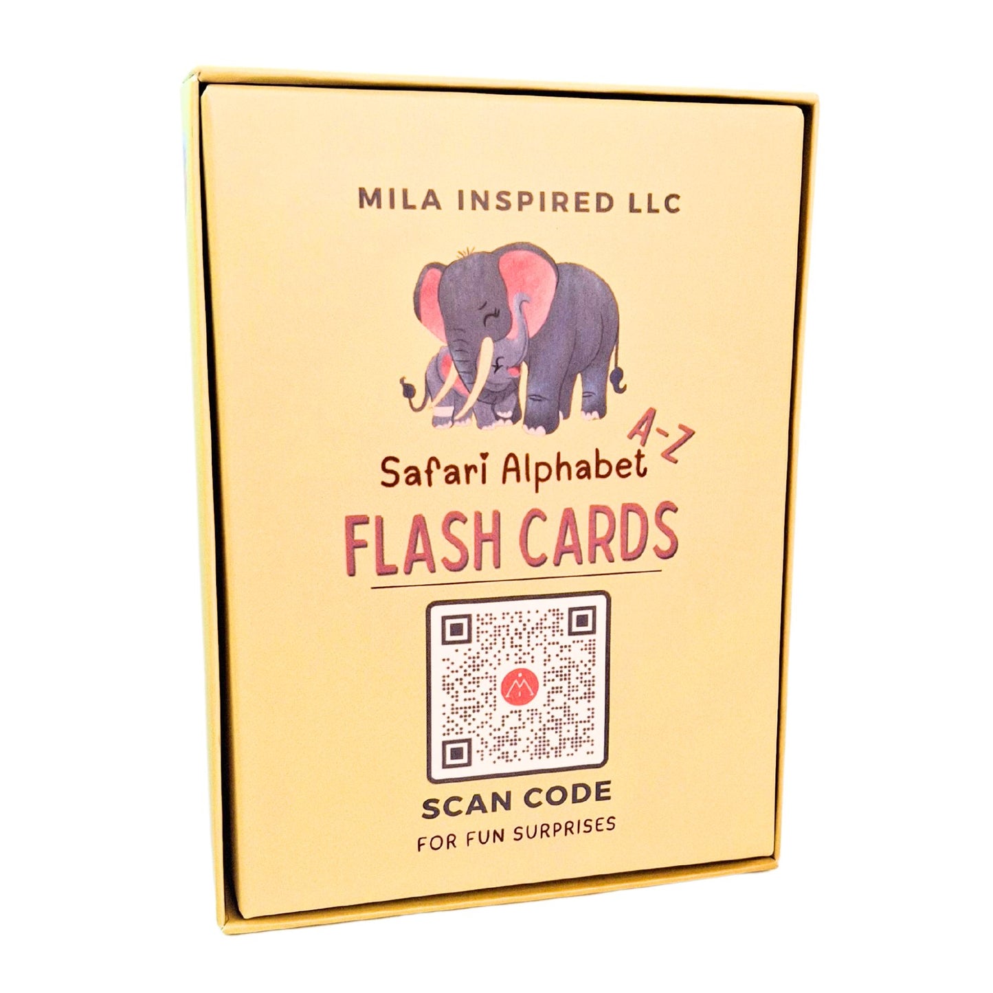 Fun Safari Alphabet Flash Cards from The Little Elephant's Big Adventure Book | Amara Baby Elephant ABC Cards | Fun Children's A to Z Learning Cards