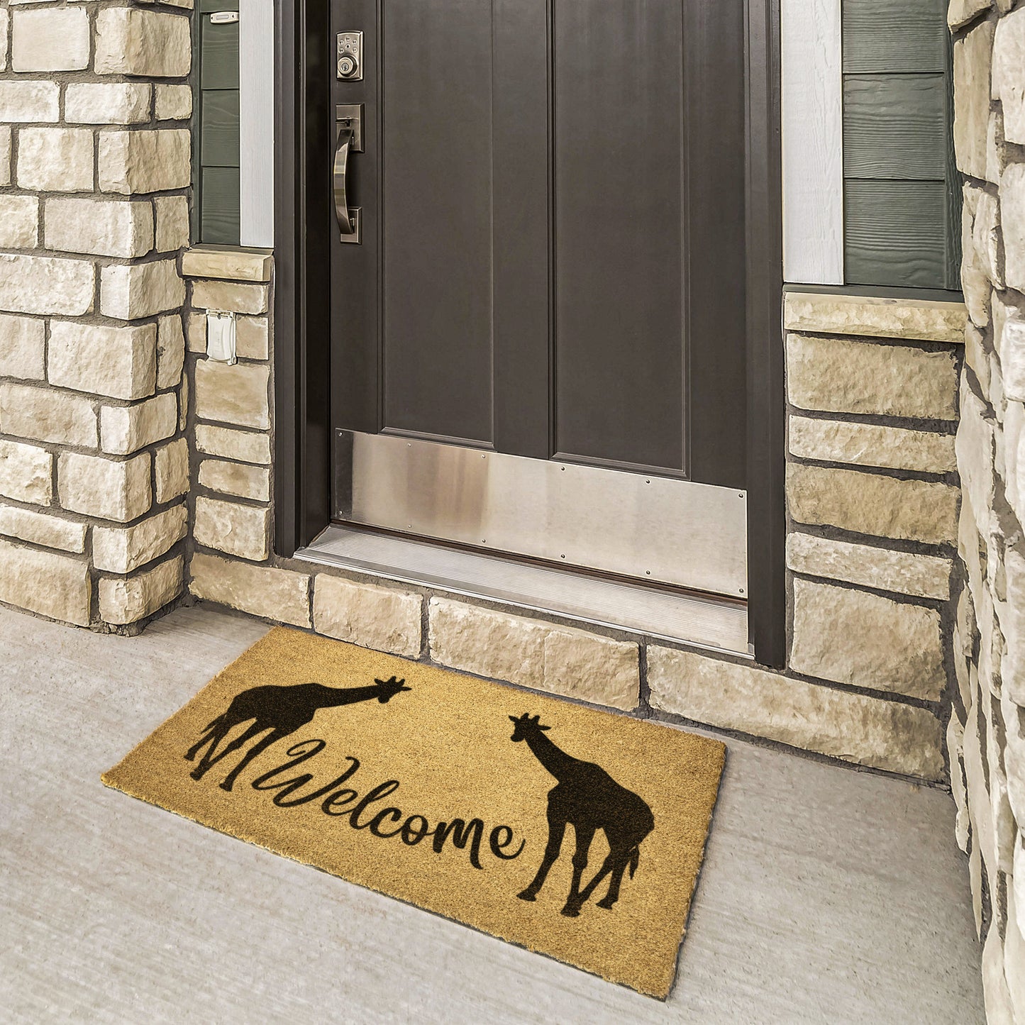 Welcome Home with our Whimsy Giraffe Coir Mat, Functional Front Door Mat, Cute Outdoor & Patio Gift Mat, Durable Animal Durable Mat, Tough