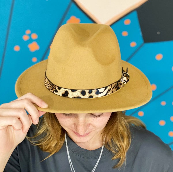 Leopard Band Fedora Hat