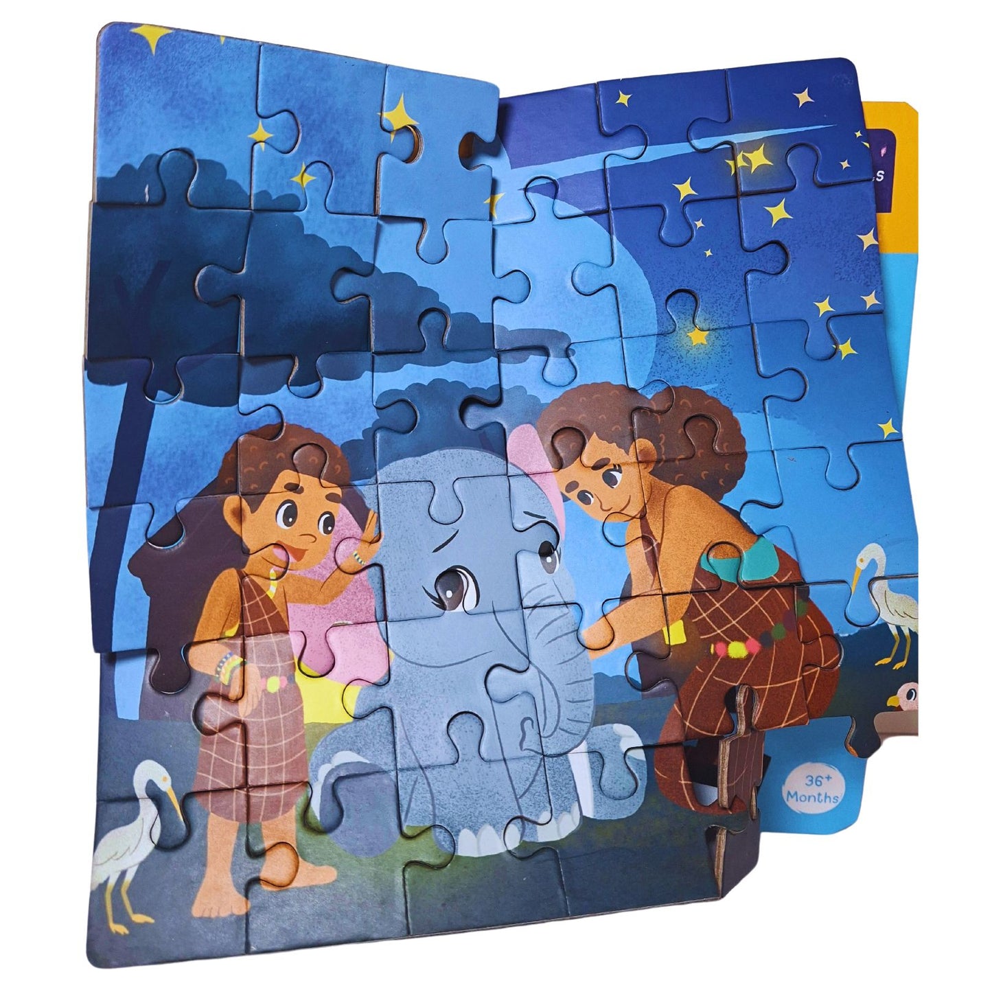 2-in-1 Jigsaw Magnetic Puzzle Book for Fun Learning | Educational Toys for Kids 3+ | Interactive Storybook Puzzles from The Little Elephant's Big Adventure Book