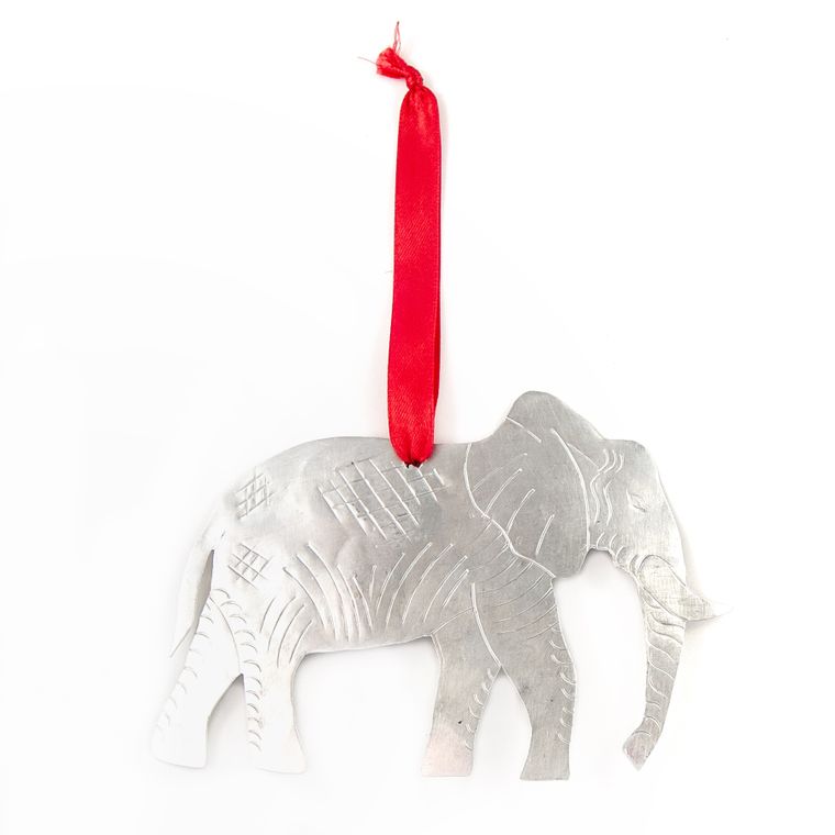 African Elephant Ornament Trio – Fair Trade Handmade Holiday Gift Set (Set of 3)