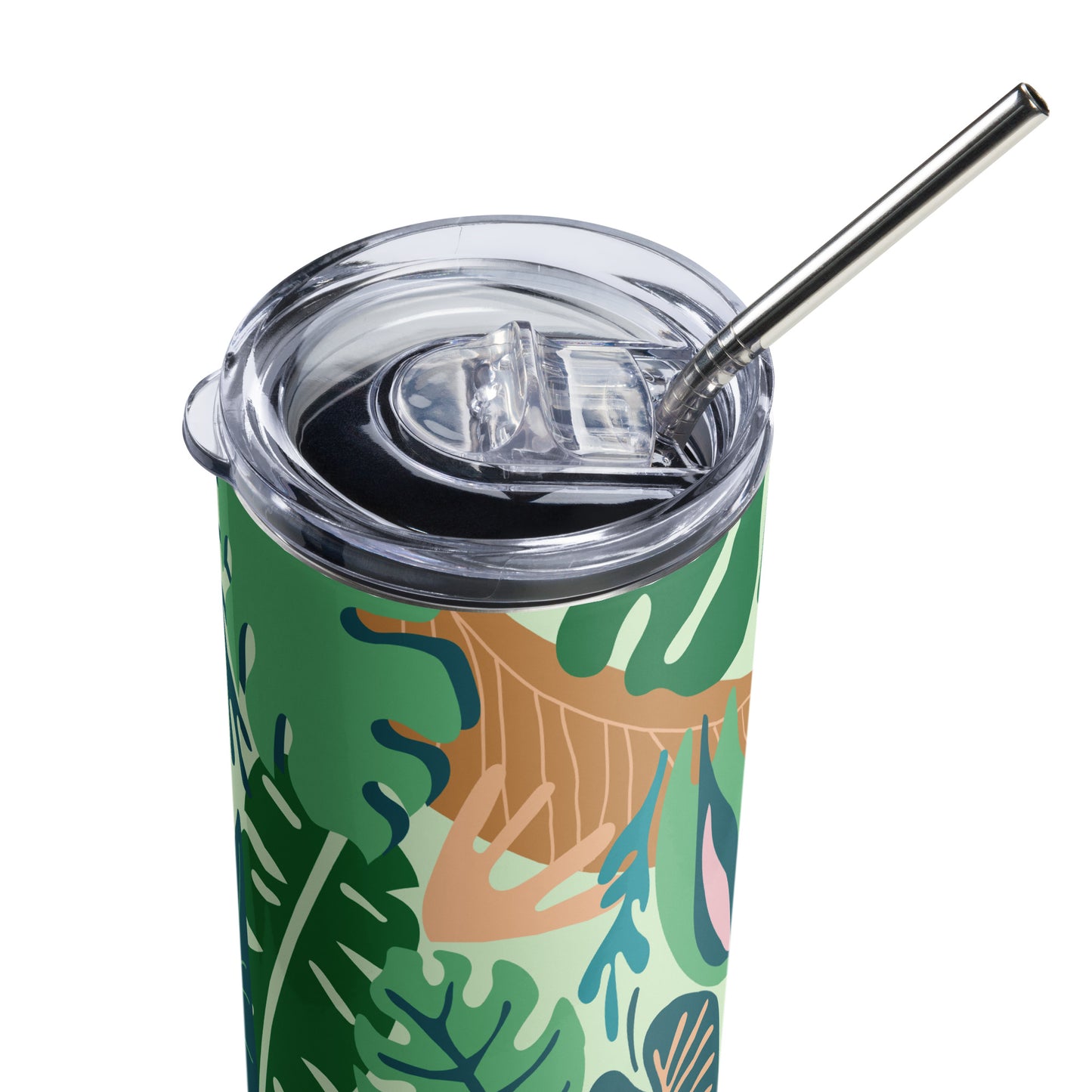 Blossom and Sip: Summer Leaves & Flowers Stainless Steel Tumbler, Cute Summer Stainless steel tumbler