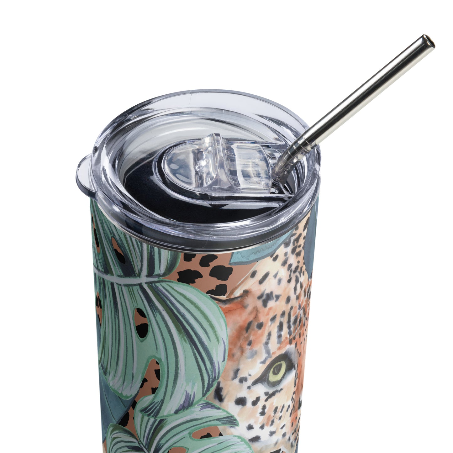 Leopard in Forest Stainless steel tumbler (20 oz.)