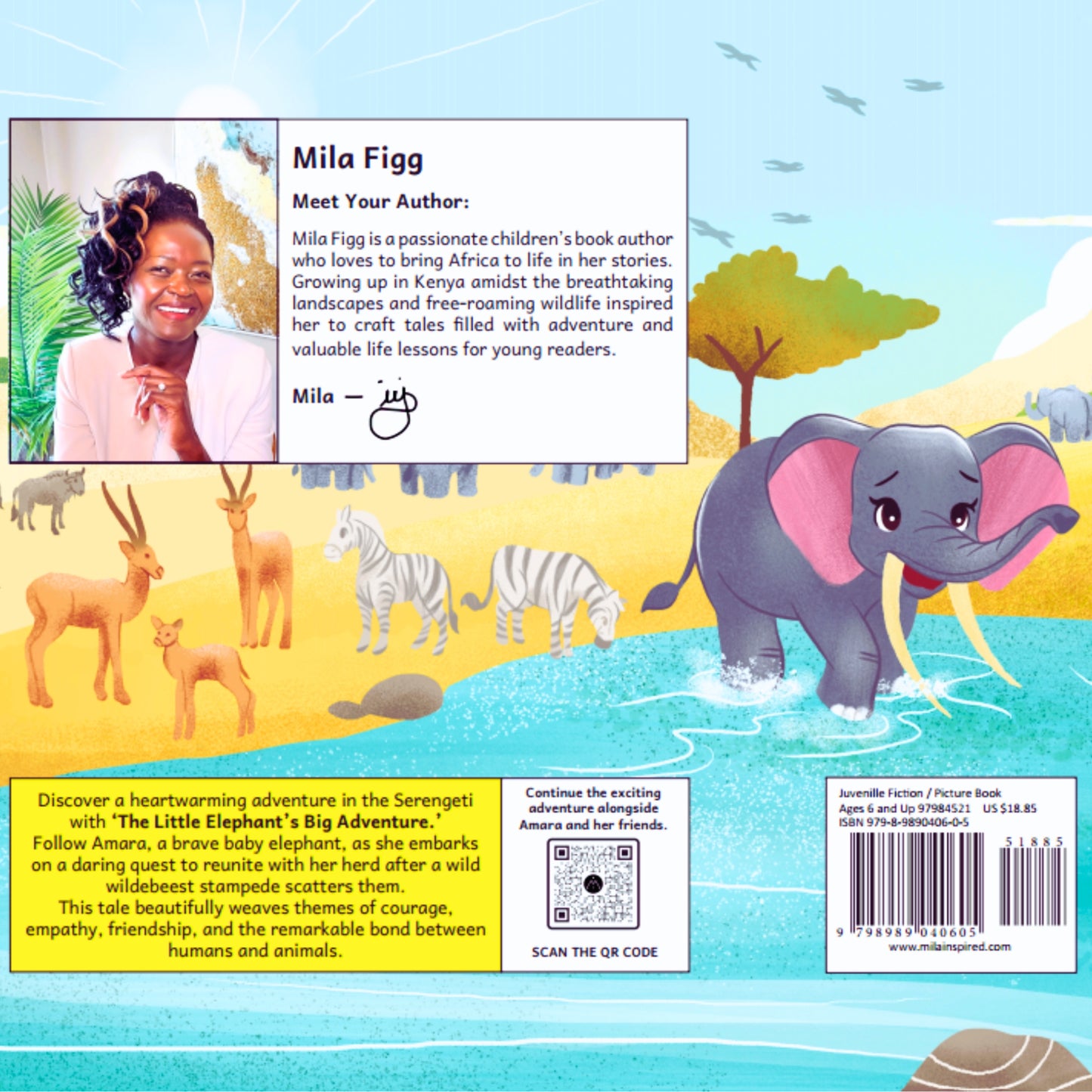 Children's Safari Adventure Picture Book | The Little Elephant's Big Adventure | Hardcover | Amara the Elephant