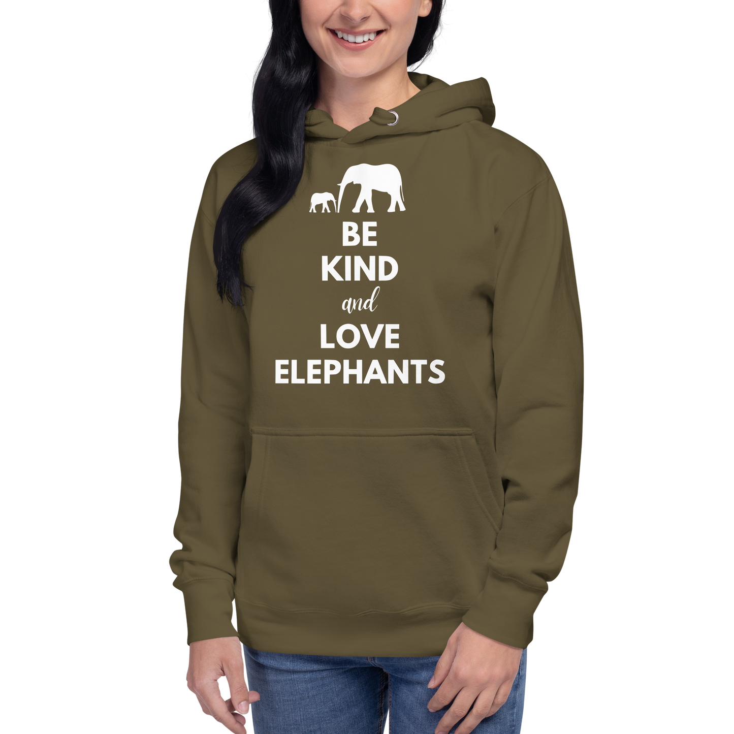 Be Kind and Love Elephants Unisex Hoodie