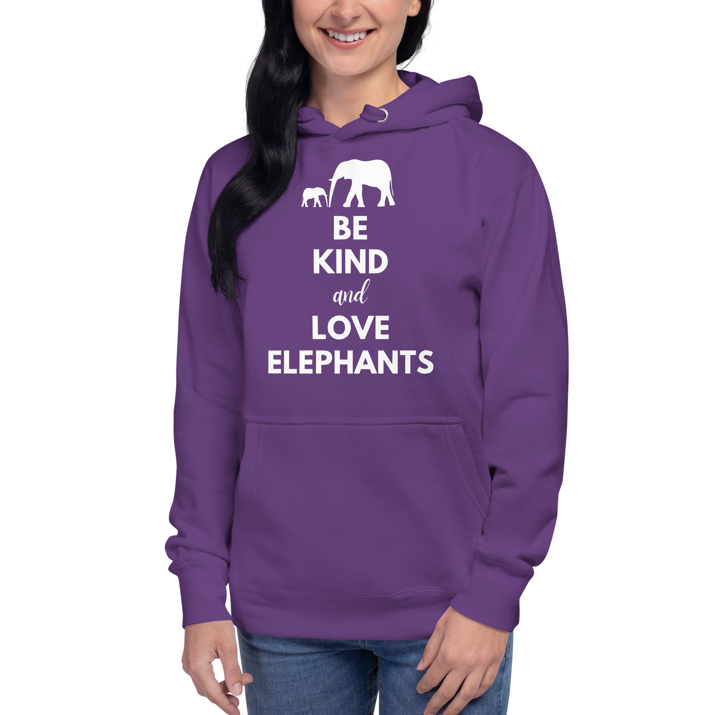 Be Kind and Love Elephants Unisex Hoodie