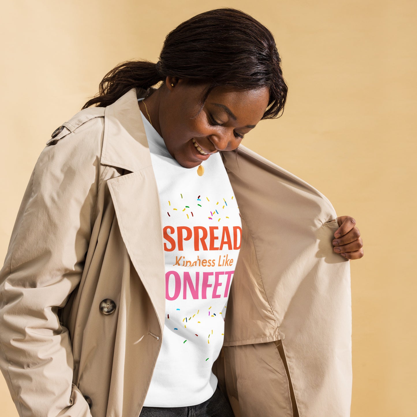 Spread Kindness Like Confetti Women's Premium Sweatshirt – Inspire Joy and Positivity Sweatshirt, Women's Fleece Lined Sweatshirt