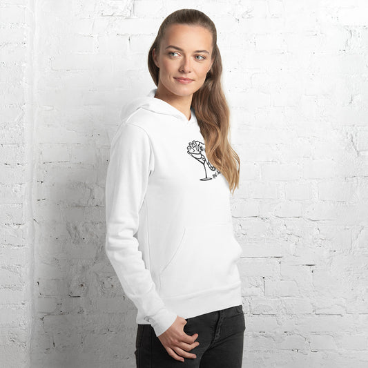Embroidered Unisex Hoodie Not Today Elephant in Martini Glass