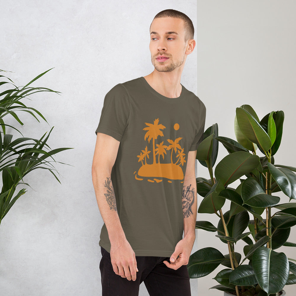 Palm Trees and Sun Unisex t-shirt, Shirt with Palm Trees and Sun, Vacation Summer Shirt for an Island