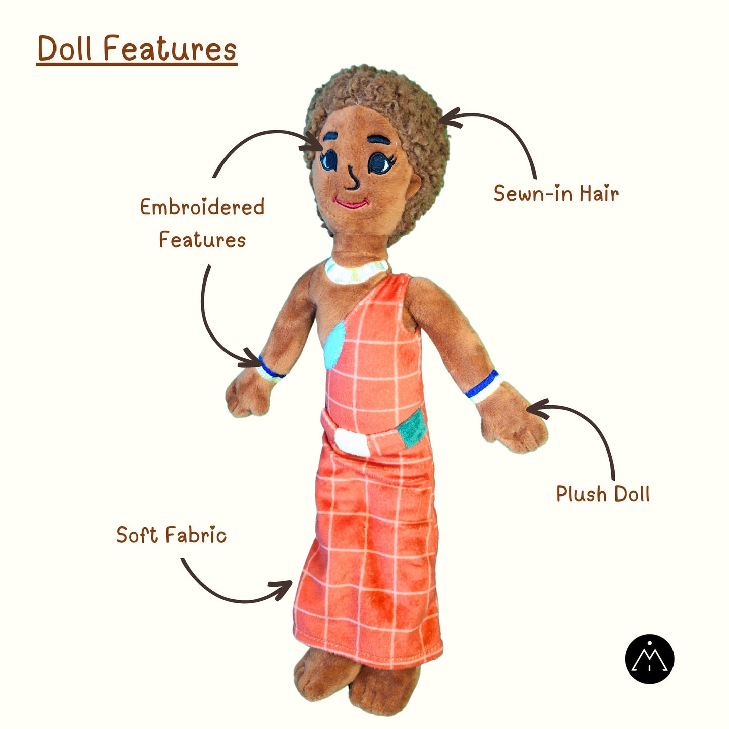 Doll of Yaro’s Mother, the Maasai Village Boy - 15 Inches - Diversity & African American Toy