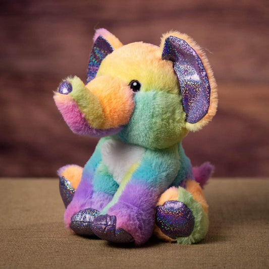 11 Inch Sherbet Ice Cream Elephant with a Sparkly Nose and Claws - Valentine Elephant Stuffed Elephant