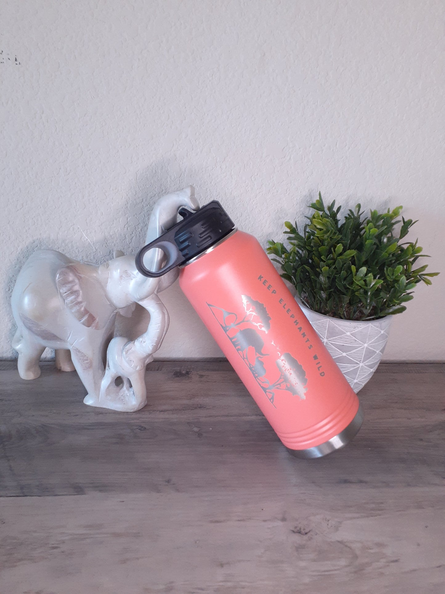 Keep Elephants Wild Stainless Steel Water Bottle - 32 oz. Tumbler