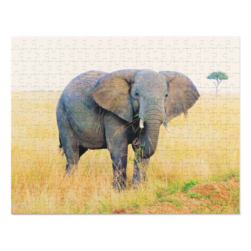 Elephant Stare Puzzle with 252 Pieces or 500 Pieces | Elephant Looking at Me Puzzle | Stoic Elephant Puzzle