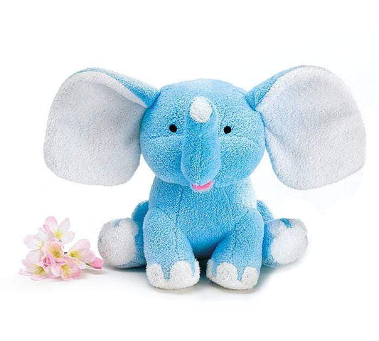 8-Inch Tall Plush Blue Elephant - Super Soft Blue Elephant Great for Monogramming Stuffed Elephant