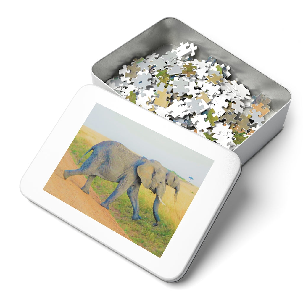 Two African Elephant Friends Puzzle | 500 Piece or 252 Piece Elephant Walk Puzzle | African Elephants Jigsaw Puzzle