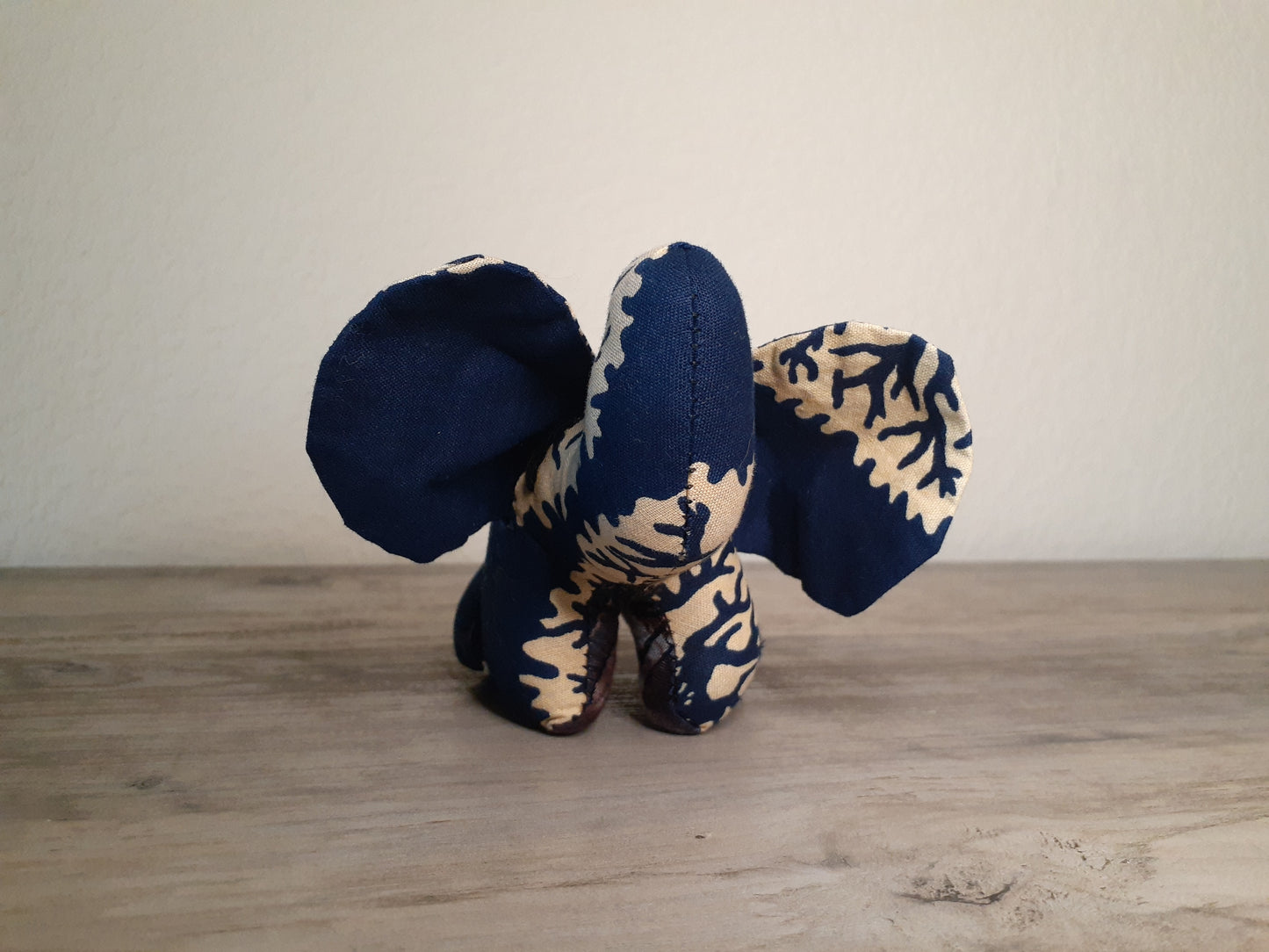 Small Stuffed Elephant Toy made from African Fabric