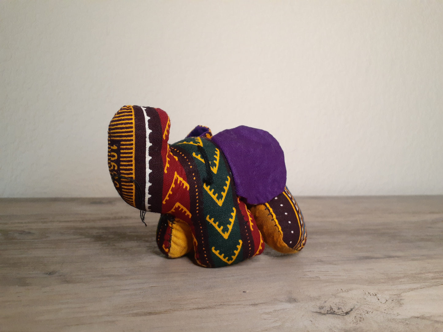 Small Stuffed Elephant Toy made from African Fabric