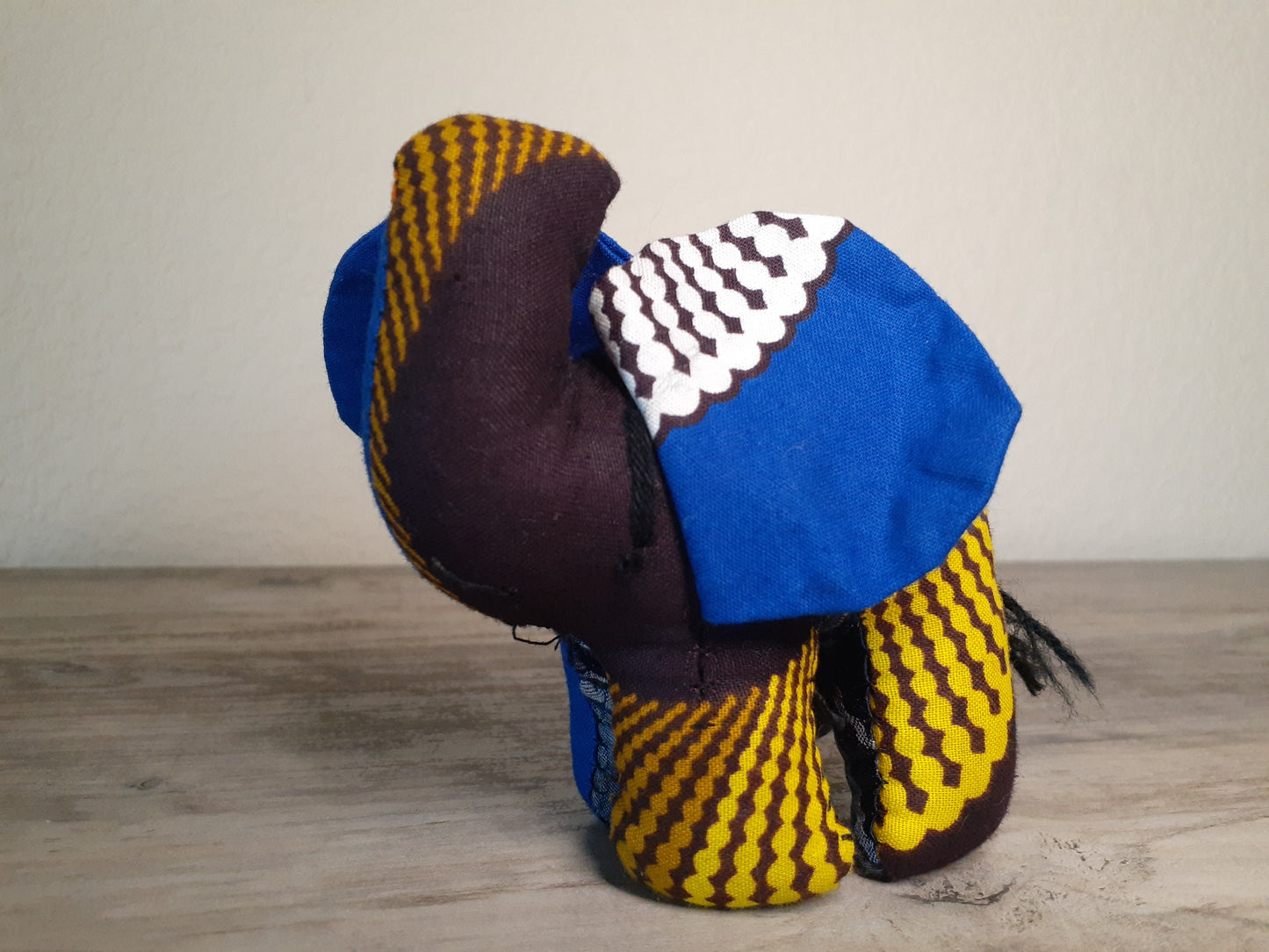 Small Stuffed Elephant Toy made from African Fabric