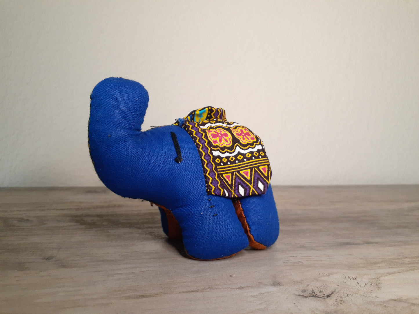 Small Stuffed Elephant Toy made from African Fabric