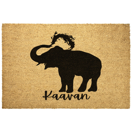 Kaavan Elephant Welcome Doormat | Elephant Front Door Mat| Asian Elephant Door Mat | Kaavan Having Fun Front Door Mat Mat | Front Door Mat