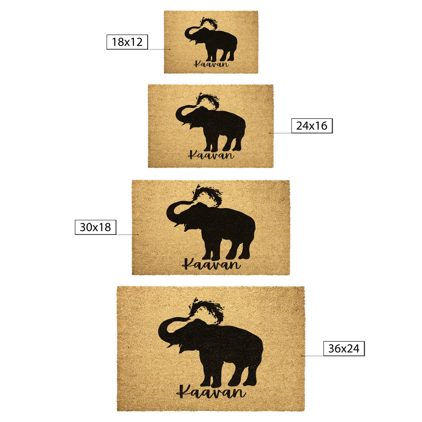 Kaavan Elephant Welcome Doormat | Elephant Front Door Mat| Asian Elephant Door Mat | Kaavan Having Fun Front Door Mat Mat | Front Door Mat