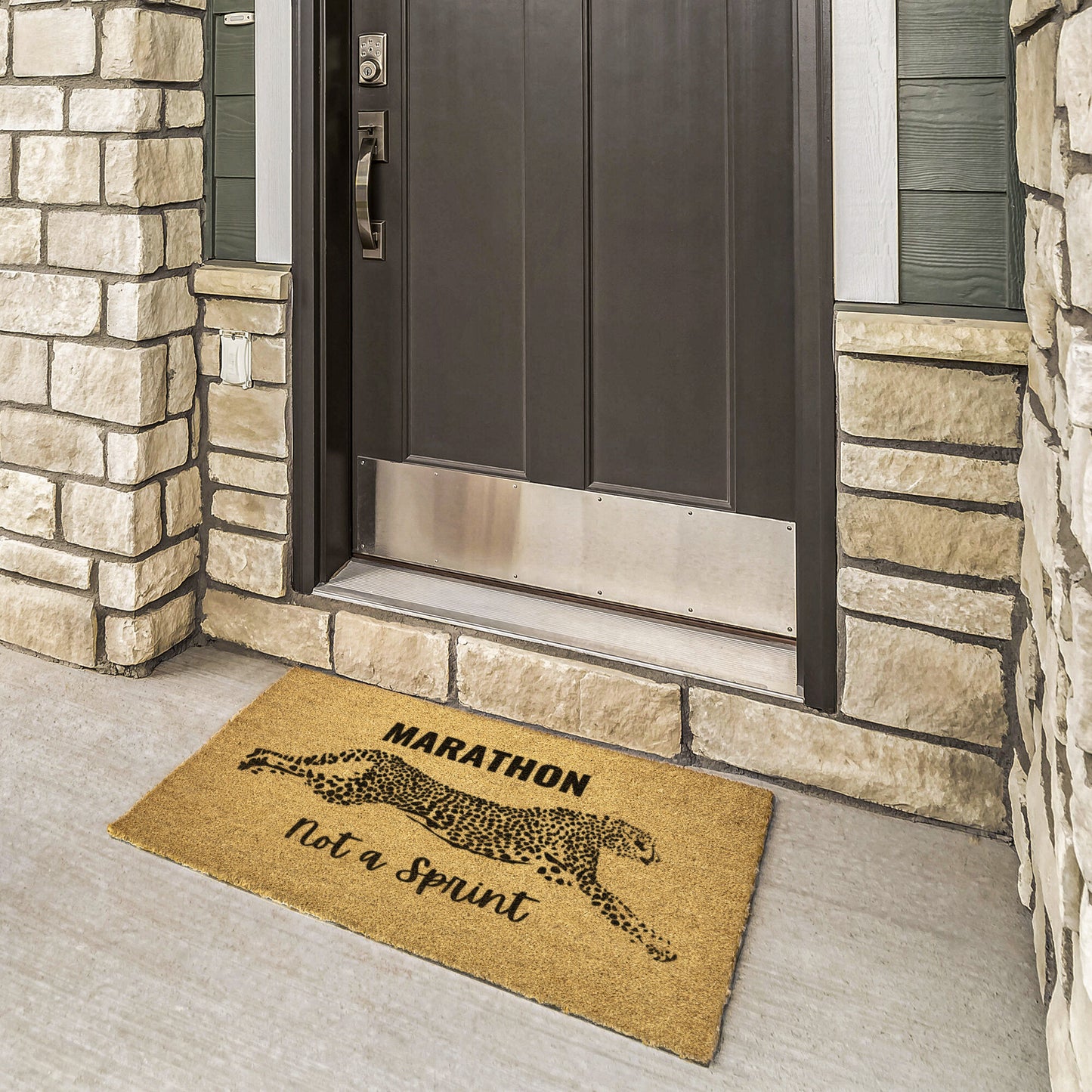 Life is a Marathon not a Sprint Welcome Door Mat | Cheetah Welcome Doormat | African Cheetah Mat | Animal Front Door Mat | Sprint Front Door Mat Mat | Front Door Mat