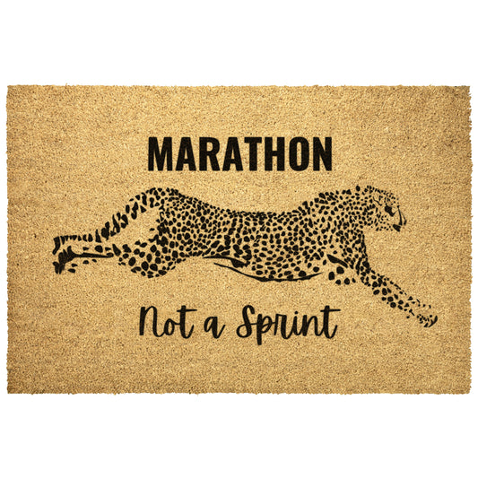 Life is a Marathon not a Sprint Welcome Door Mat | Cheetah Welcome Doormat | African Cheetah Mat | Animal Front Door Mat | Sprint Front Door Mat Mat | Front Door Mat