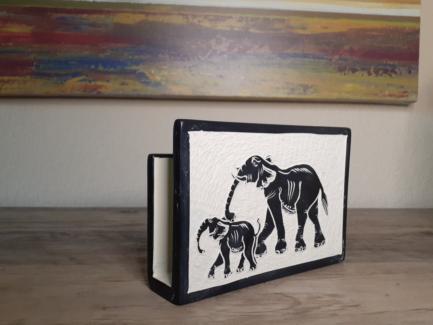 Decorative Elephant Soapstone Napkin Holder