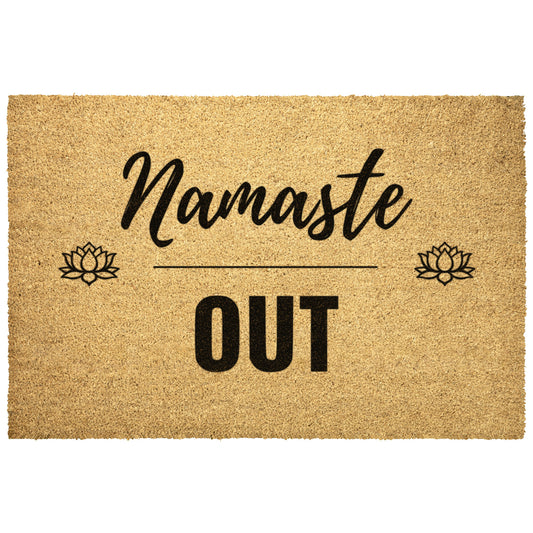 Yoga WELCOME Mat | Welcome Doormat | Namaste Out | Funny Front Door Mat Mat | Front Door Mat