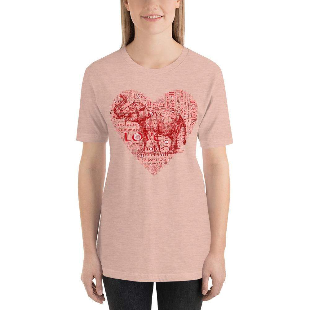 Asian Elephant with Typography Valentine Short-Sleeve Unisex T-Shirt Unisex Short Sleeve Shirt