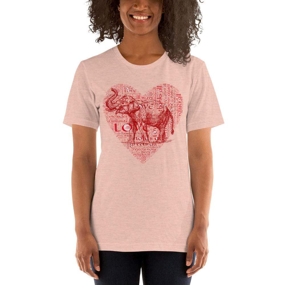 Asian Elephant with Typography Valentine Short-Sleeve Unisex T-Shirt Unisex Short Sleeve Shirt