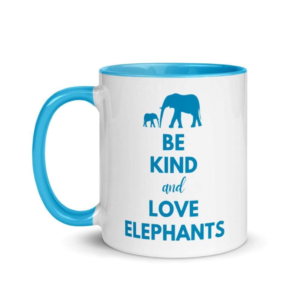 Be Kind and Love Elephants 11oz. Black Accent Mugs