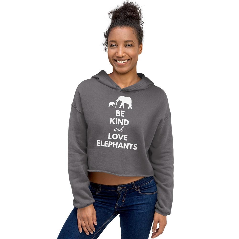 Be Kind and Love Elephants Women’s Crop Hoodie