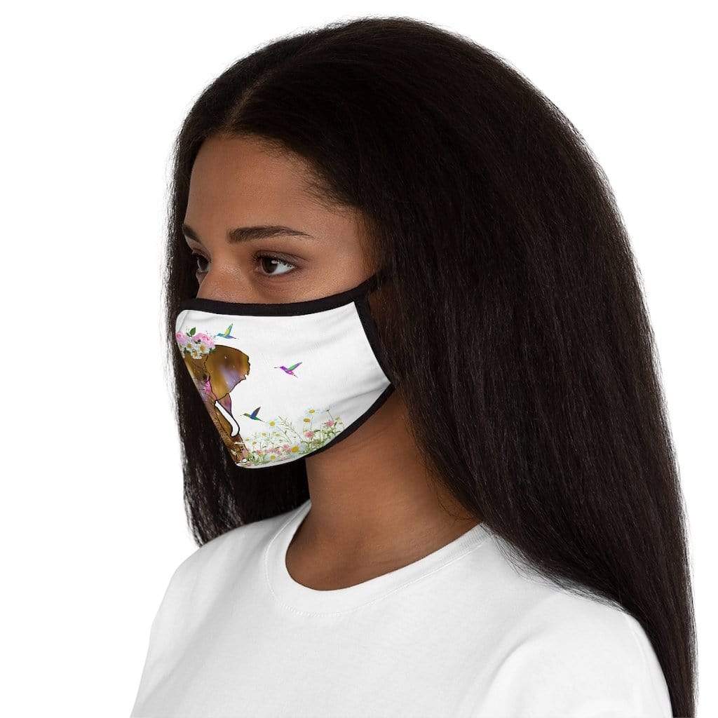Beautiful Elephant Fitted Polyester Face Mask - White Elephant Face Covering (Jumbo Elephant Face Mask) Face Mask One size