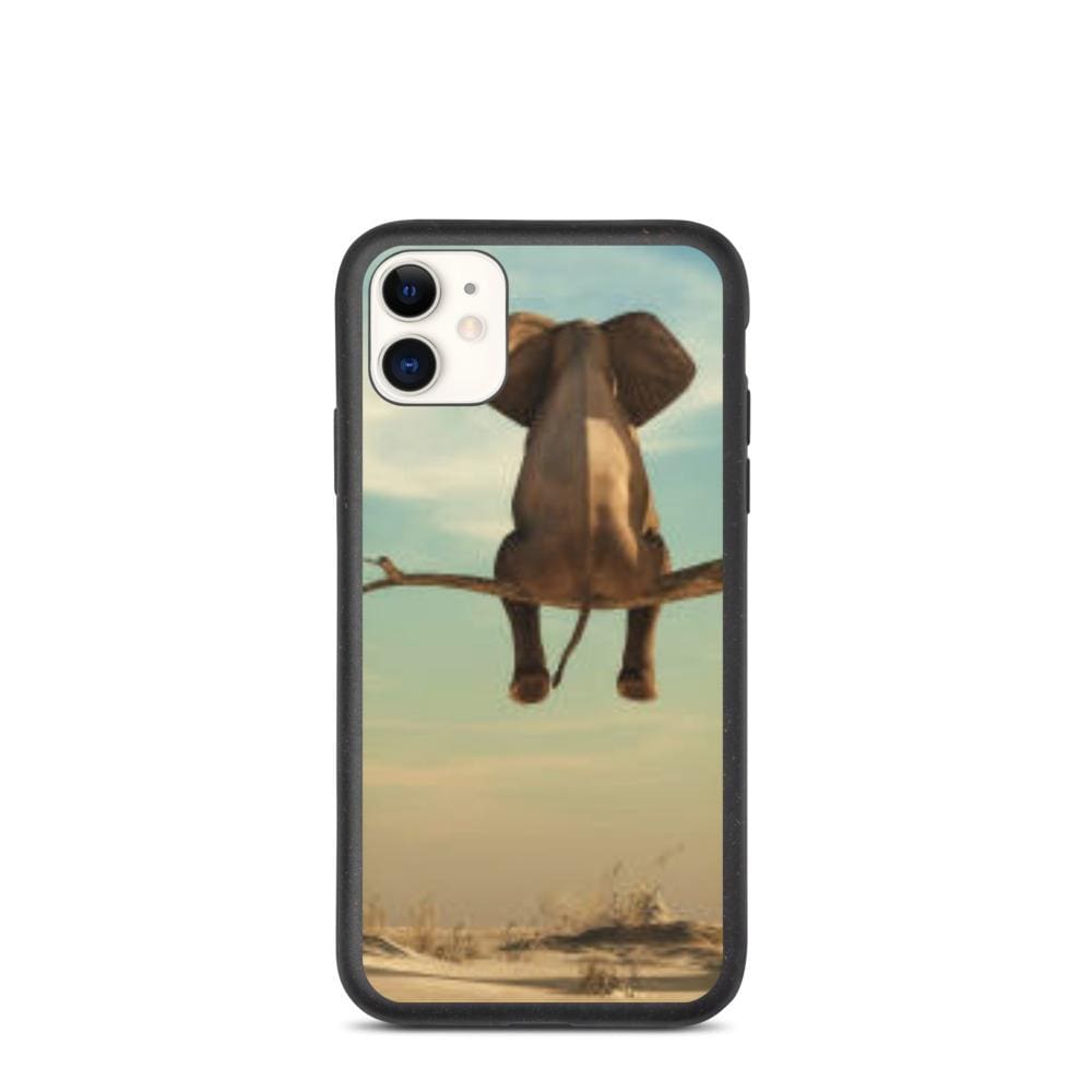 Biodegradable iPhone Case with a Sitting Elephant Biodegradable iPhone Case iPhone 11