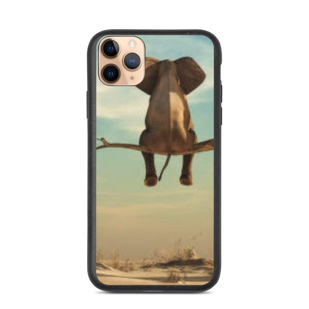Biodegradable iPhone Case with a Sitting Elephant Biodegradable iPhone Case iPhone 11 Pro Max