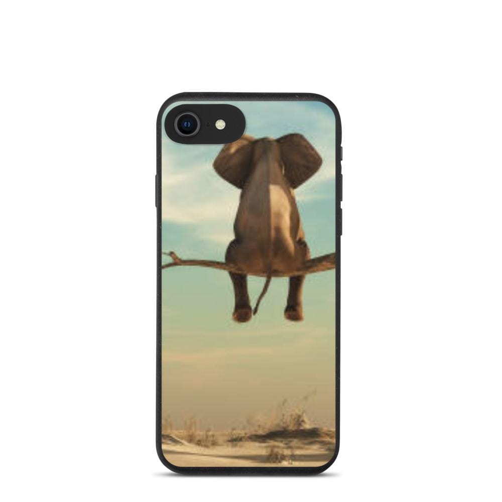 Biodegradable iPhone Case with a Sitting Elephant Biodegradable iPhone Case iPhone 7/8/SE