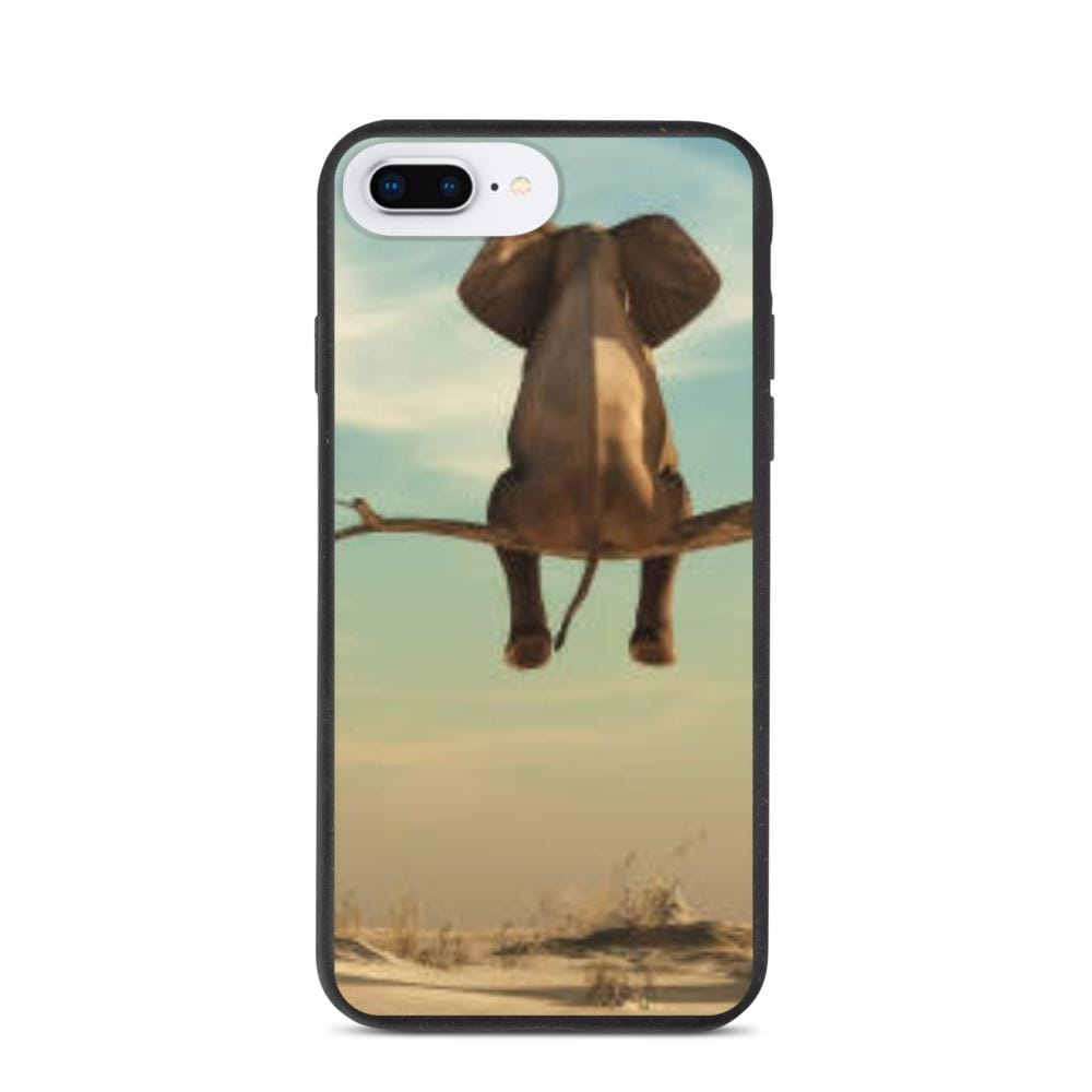 Biodegradable iPhone Case with a Sitting Elephant Biodegradable iPhone Case iPhone 7 Plus/8 Plus