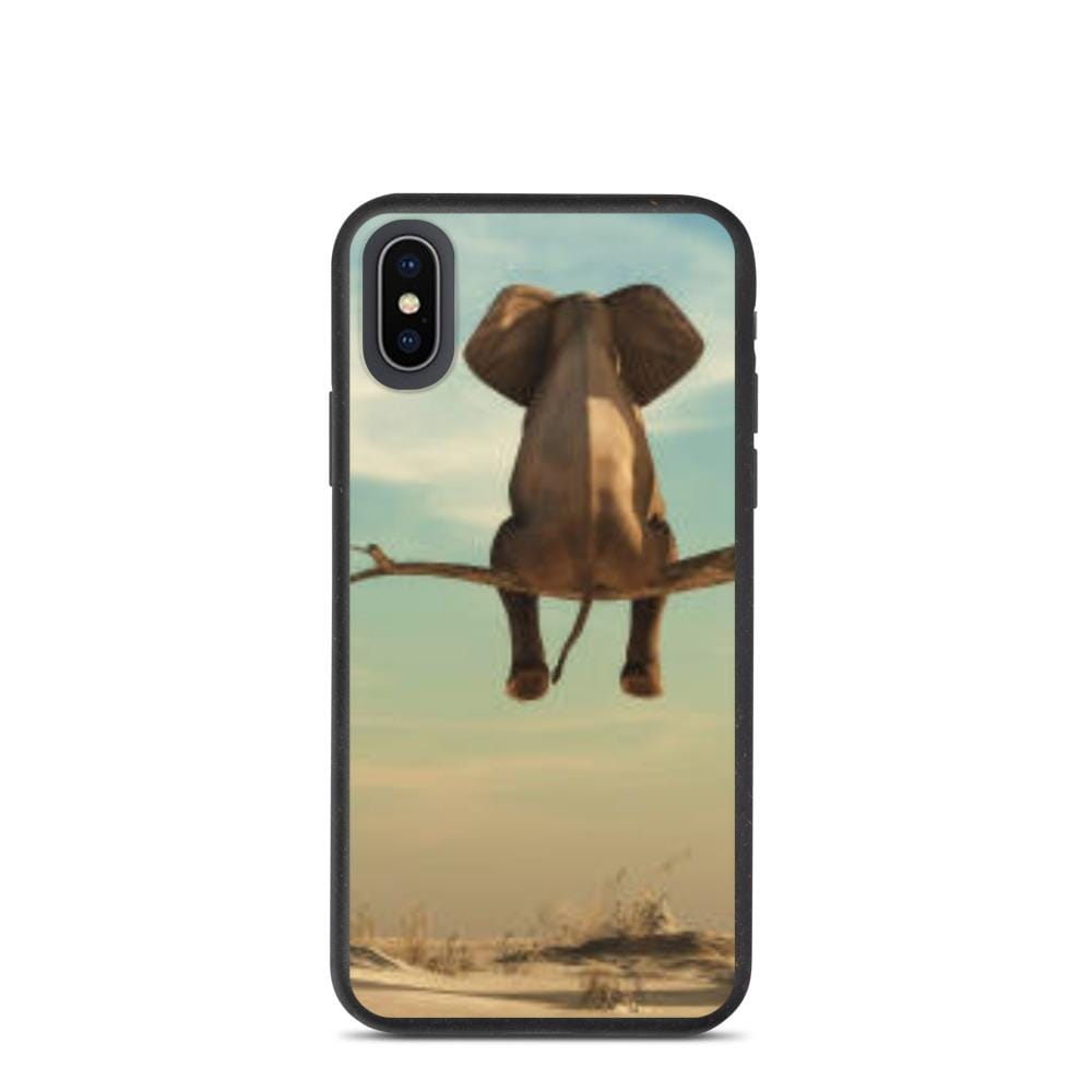 Biodegradable iPhone Case with a Sitting Elephant Biodegradable iPhone Case iPhone X/XS