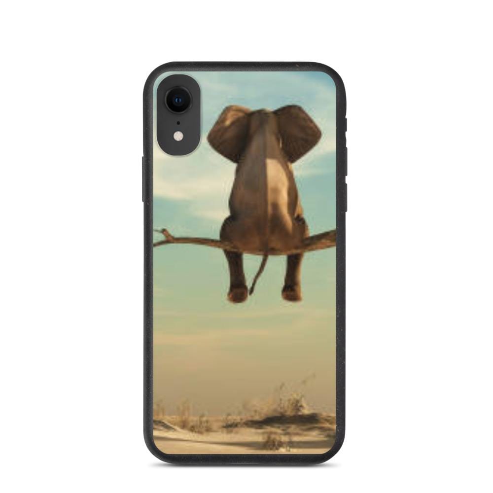 Biodegradable iPhone Case with a Sitting Elephant Biodegradable iPhone Case iPhone XR